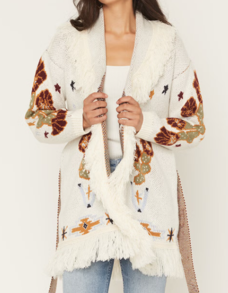 Damen Cardigan Pullover mit Wanderfalke Adler Motiv