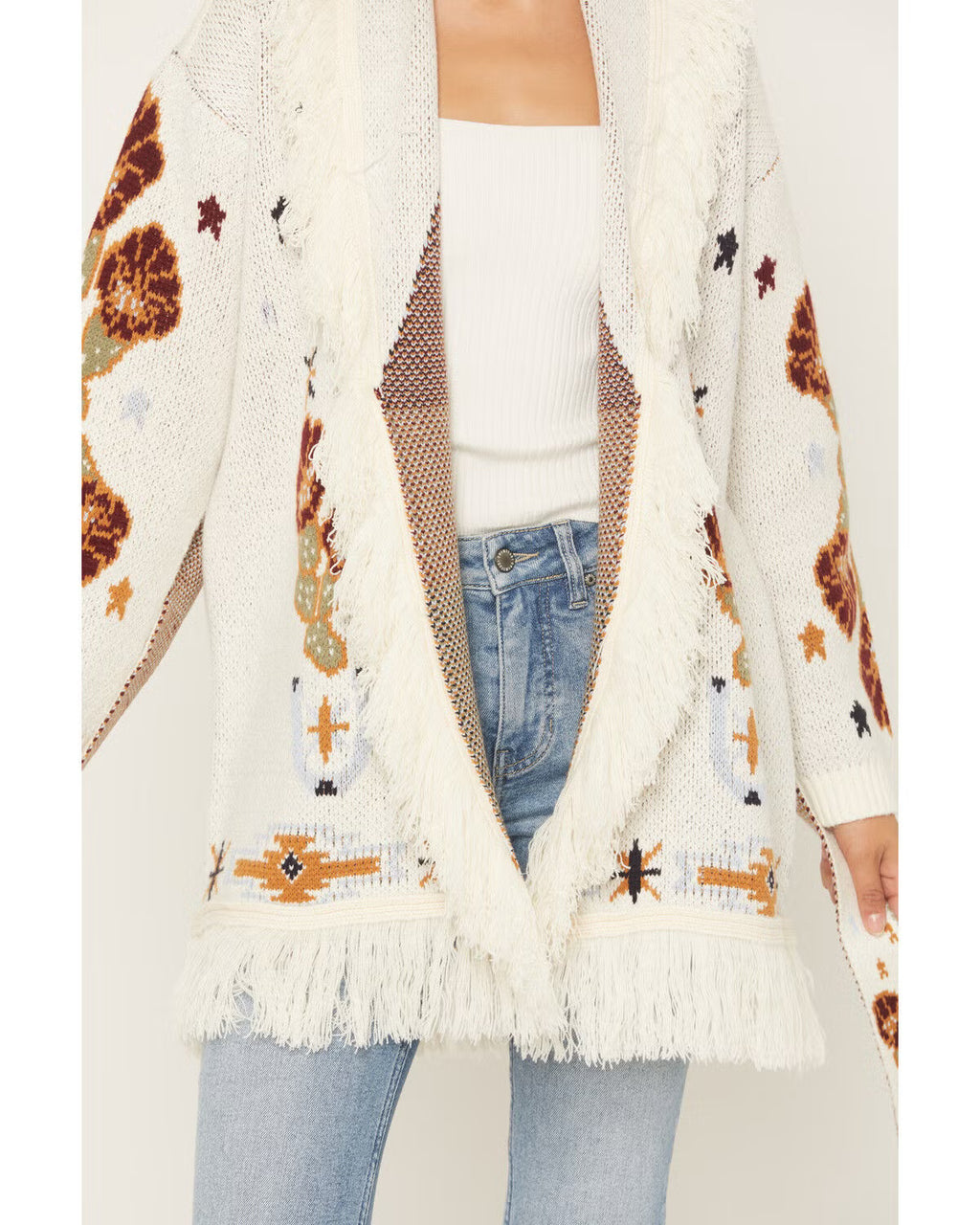 Damen Cardigan Pullover mit Wanderfalke Adler Motiv