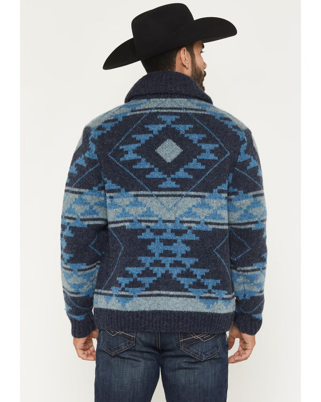 Herren Carson Southwestern Print Strickjacke mit durchgehendem Reißverschluss aus Wolle