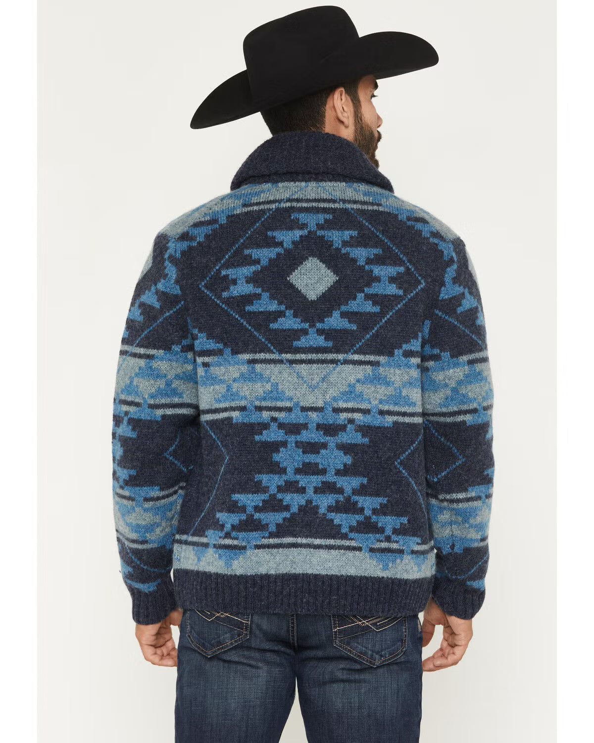 Herren Carson Southwestern Print Strickjacke mit durchgehendem Reißverschluss aus Wolle