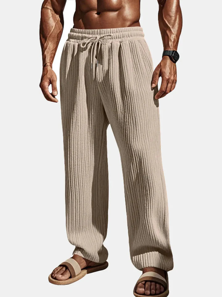 Bequeme Rippstrickhose mit Kordelzug