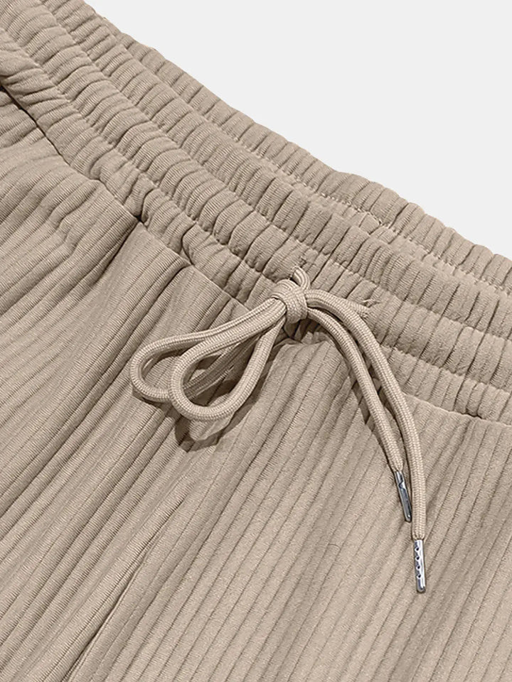 Bequeme Rippstrickhose mit Kordelzug